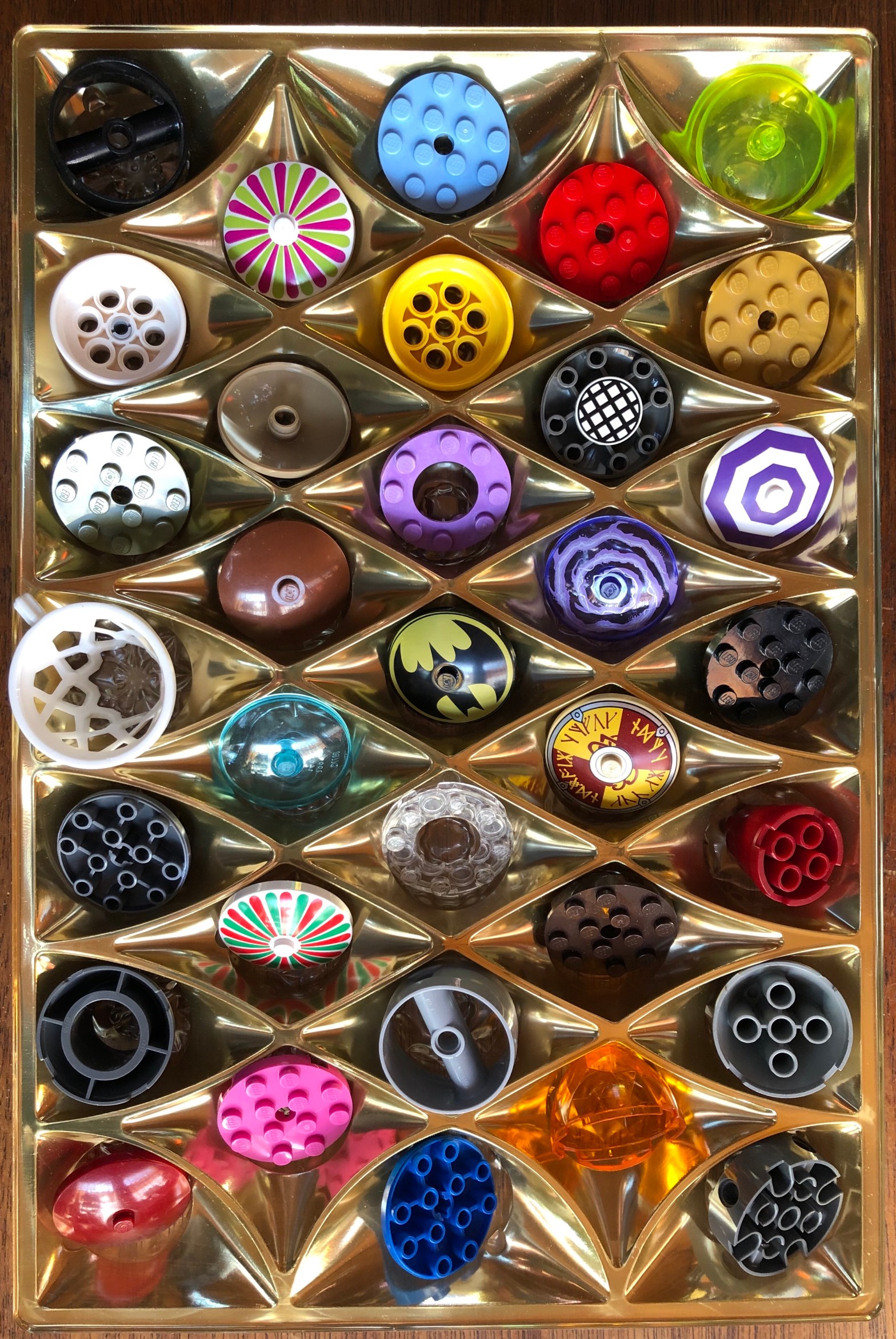 legos in old candy box